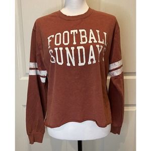 Womens Long Sleeve Football Sunday Top Red Modern Lux M Fall Game Time Sporty